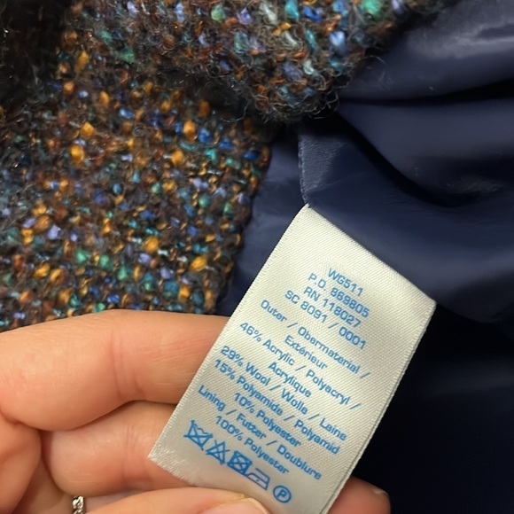 Boden "Notre Dame" Blue/Multi Boucle Tweed Pencil Skirt size 6 petite - Picture 4 of 6